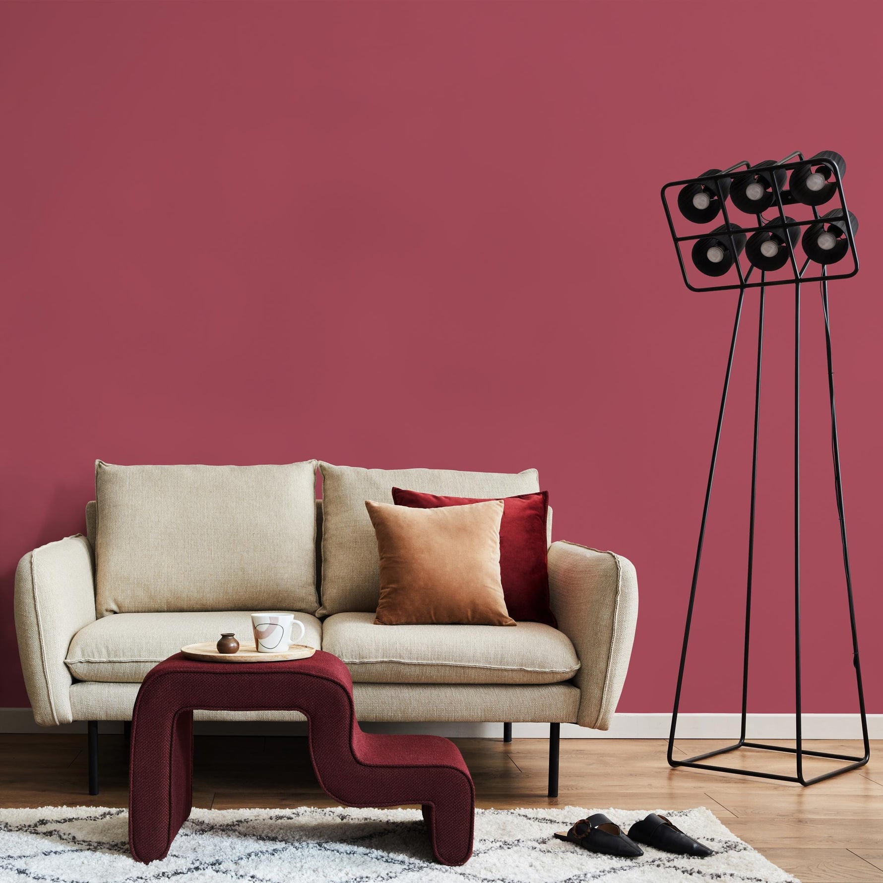 Pomegranate Dust Wallpaper / Solid Color / Available in Dusty Rose and Brick Red - E209