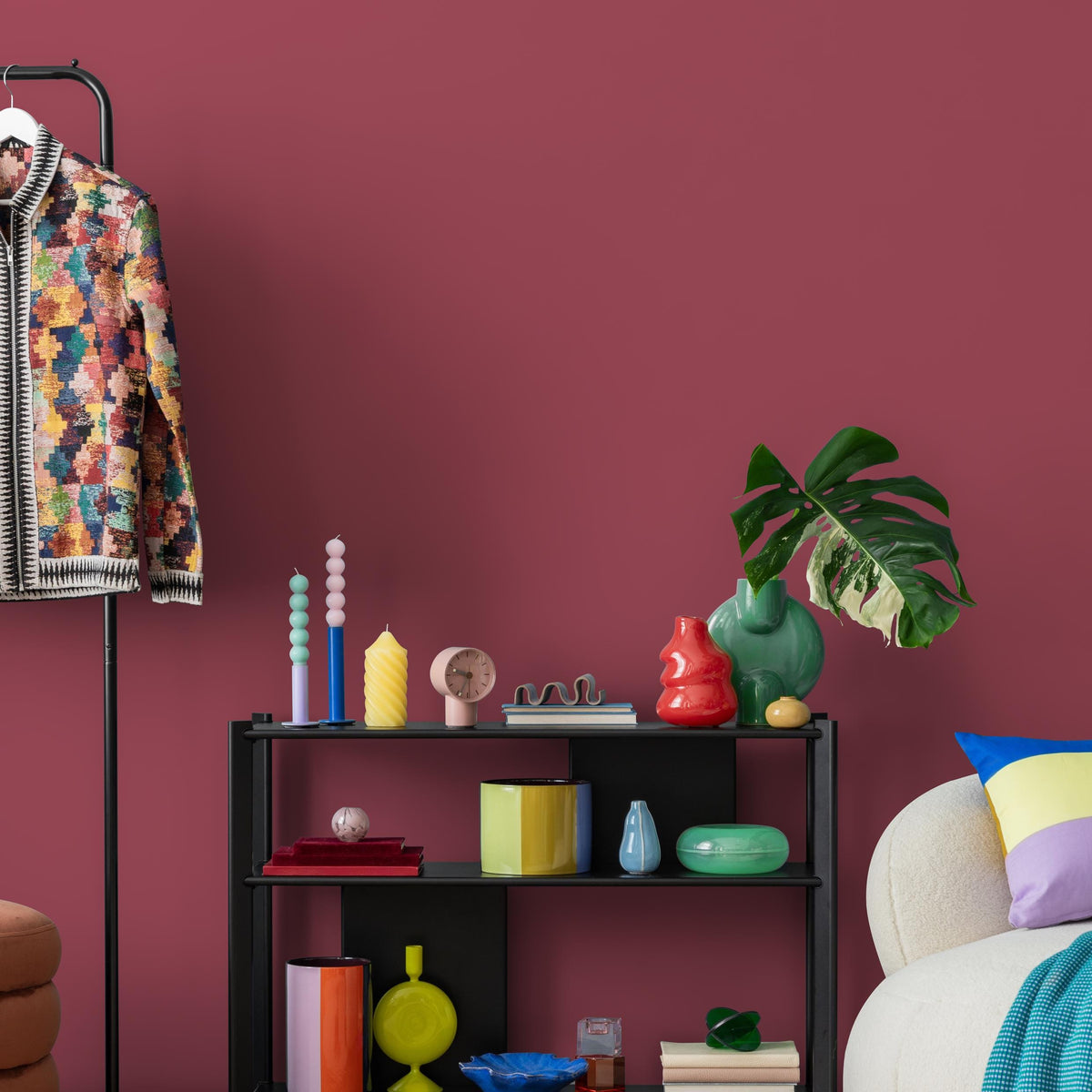 Pomegranate Dust Wallpaper / Solid Color / Available in Dusty Rose and Brick Red - E209