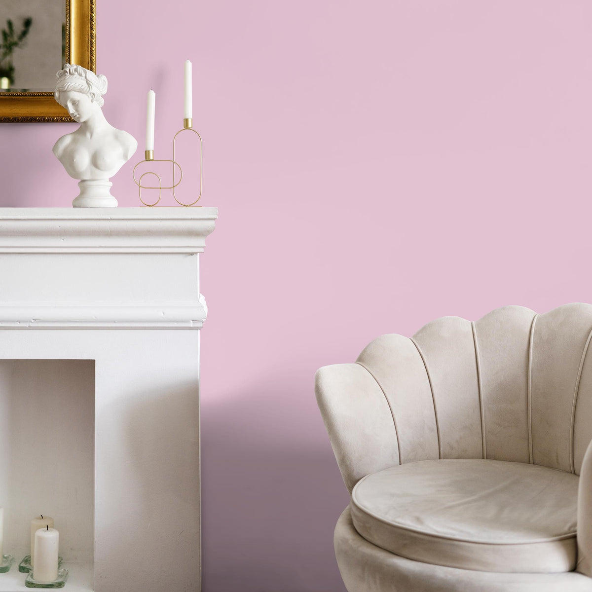 Powder Pink Wallpaper / Solid Color / Minimalist Design in a Soft Blush Rose Tone - E210