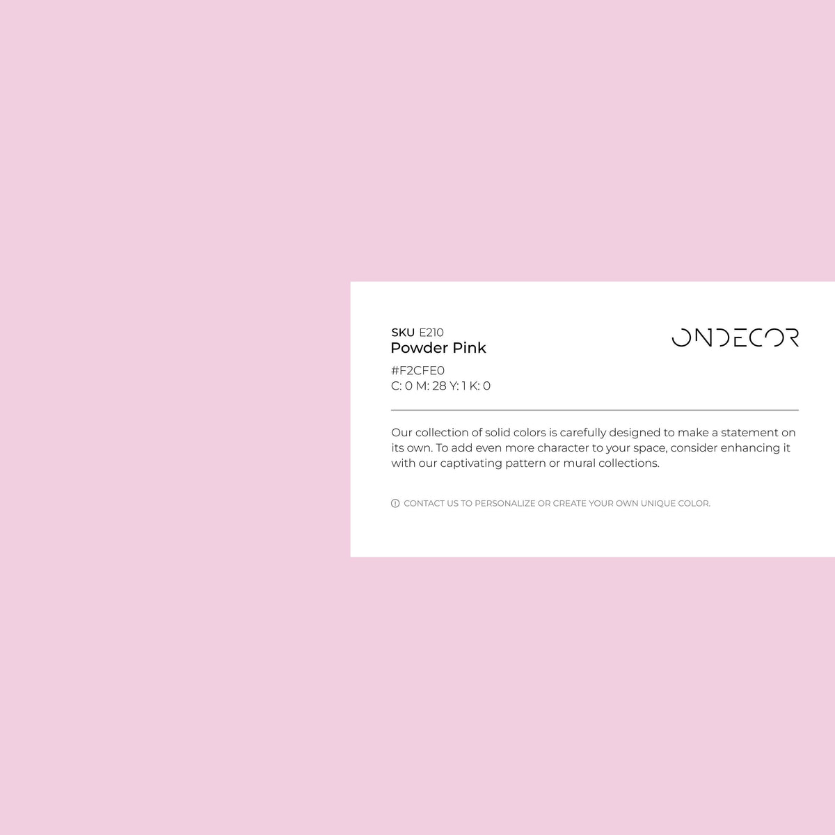 Powder Pink Wallpaper / Solid Color / Minimalist Design in a Soft Blush Rose Tone - E210