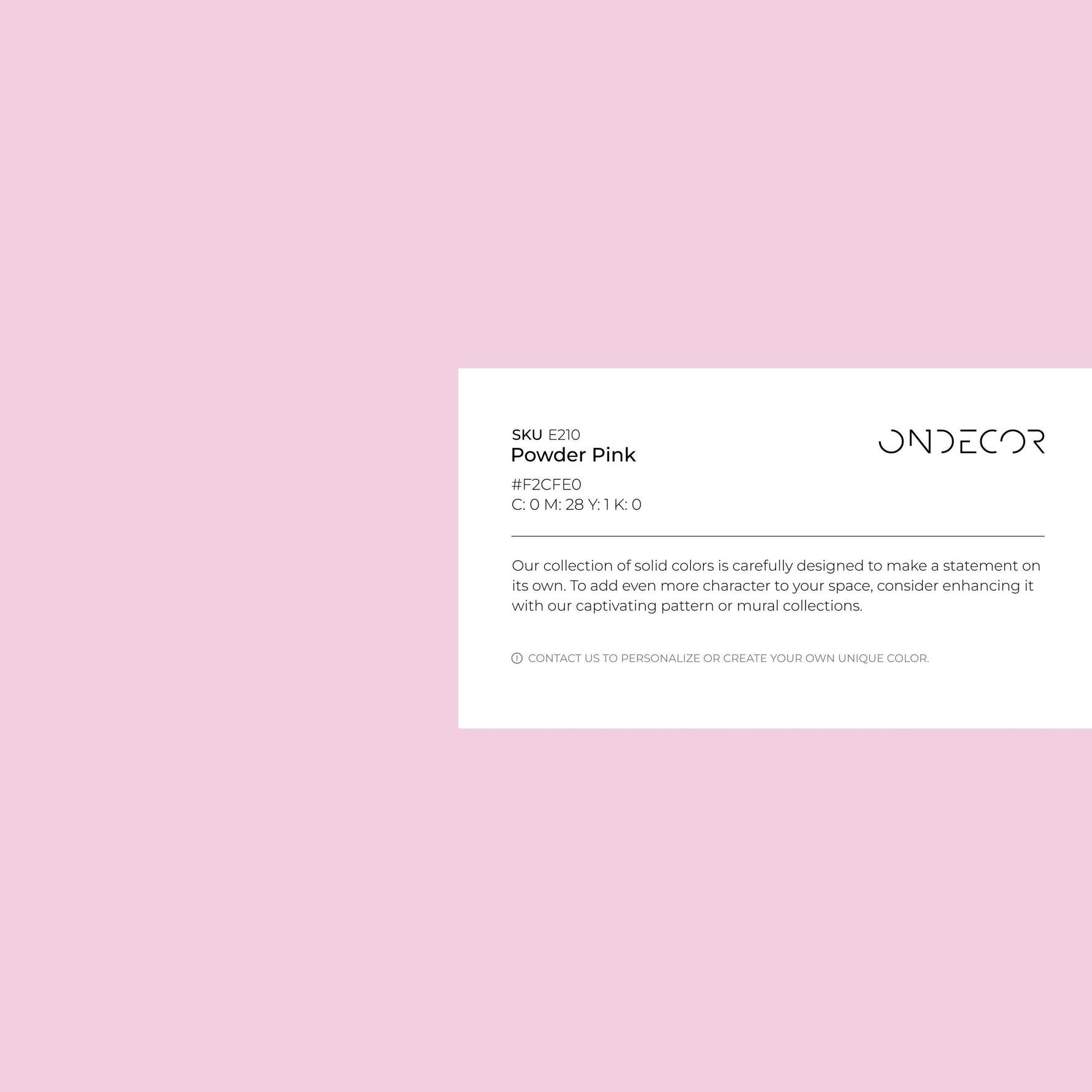 Powder Pink Wallpaper / Solid Color / Minimalist Design in a Soft Blush Rose Tone - E210