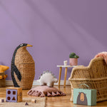 Glossy Grape Wallpaper, Peel and Stick Solid Color for Modern Accent Wall in Deep Purple - E214