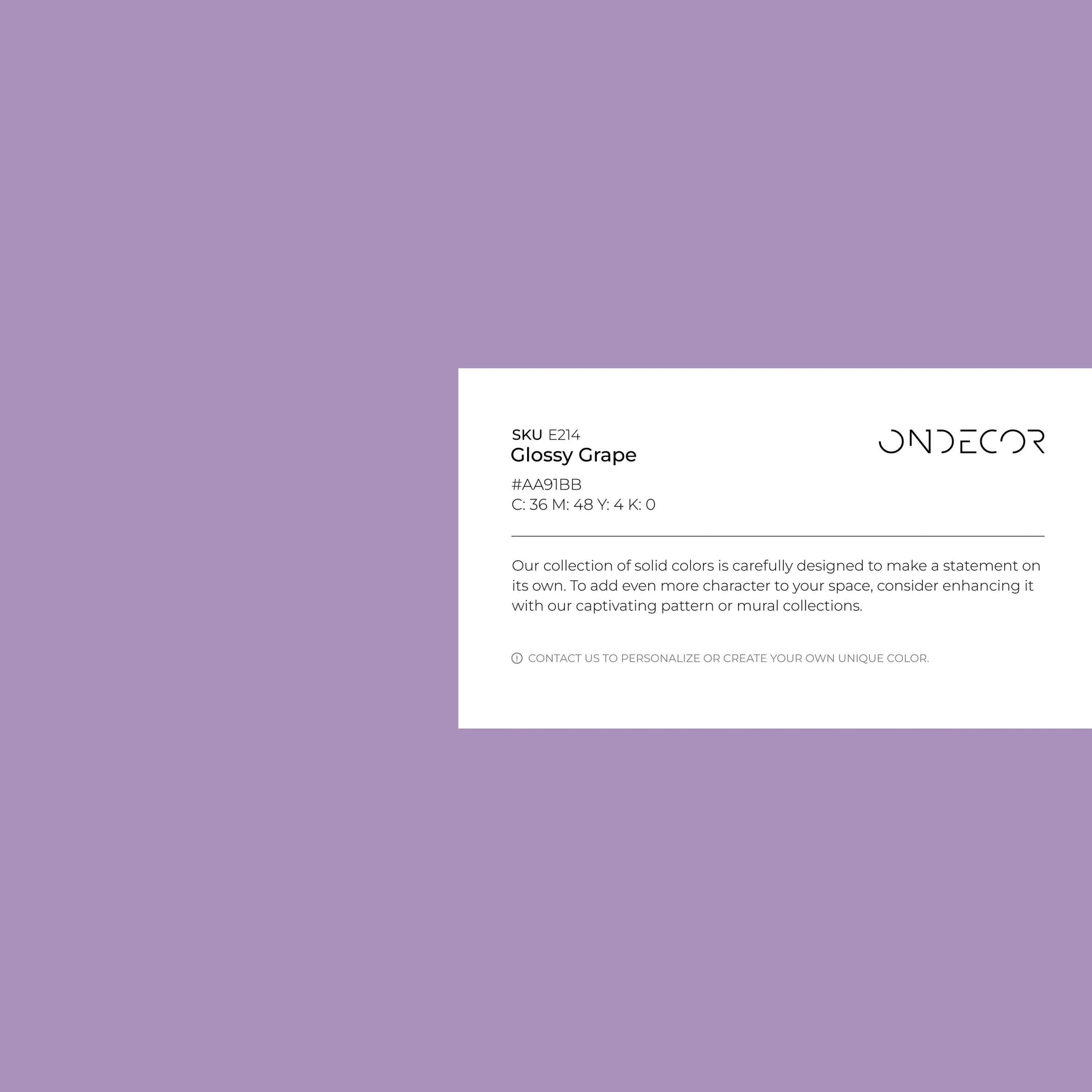 Glossy Grape Wallpaper, Peel and Stick Solid Color for Modern Accent Wall in Deep Purple - E214