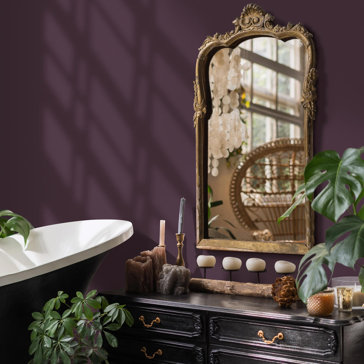 Eggplant Wallpaper / Solid Color, A Moody and Modern Accent in a Deep Plum Purple - E219