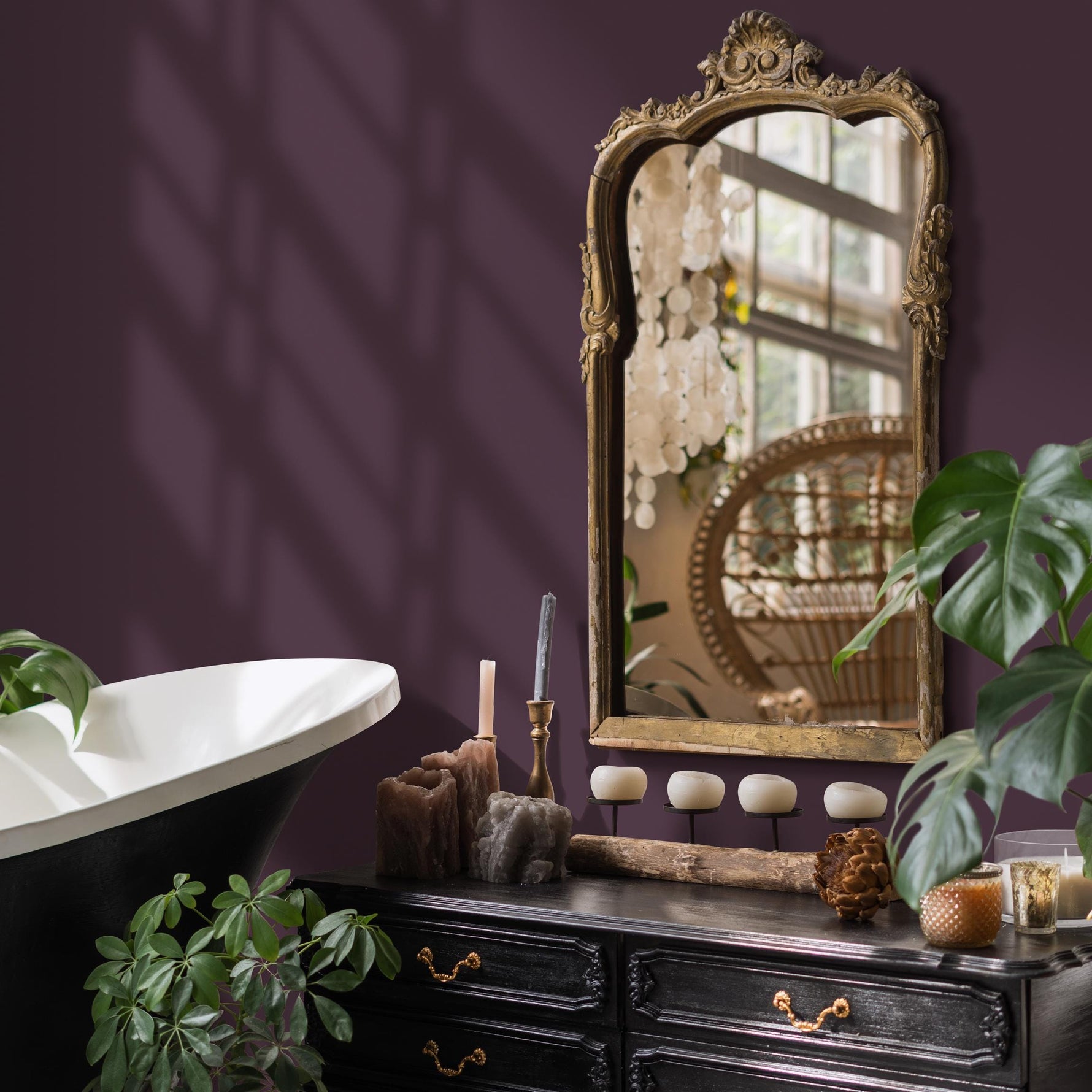 Eggplant Wallpaper / Solid Color, A Moody and Modern Accent in a Deep Plum Purple - E219