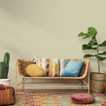 Limestone Wash Wallpaper / Solid Color with a Subtle Textured Effect in Pale Sage Green - E232