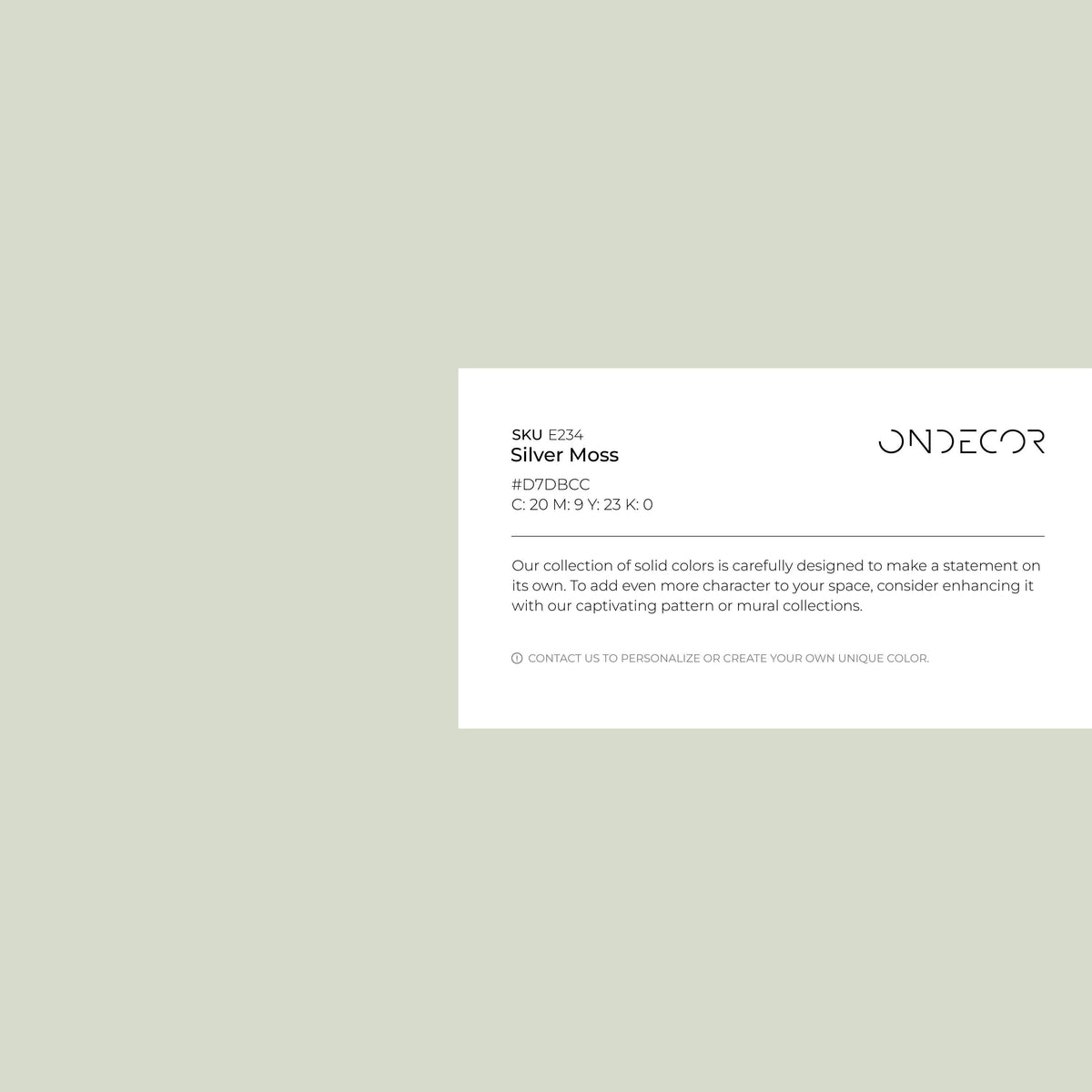 Solid Color Wallpaper with a Minimalist Look in Pale Sage Green - E234