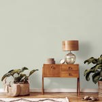 Solid Color Wallpaper with a Minimalist Look in Pale Sage Green - E234