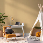 Soft Citrus Wallpaper / Solid Color With a Minimalist Solid Hue in Muted Ochre Yellow - E204