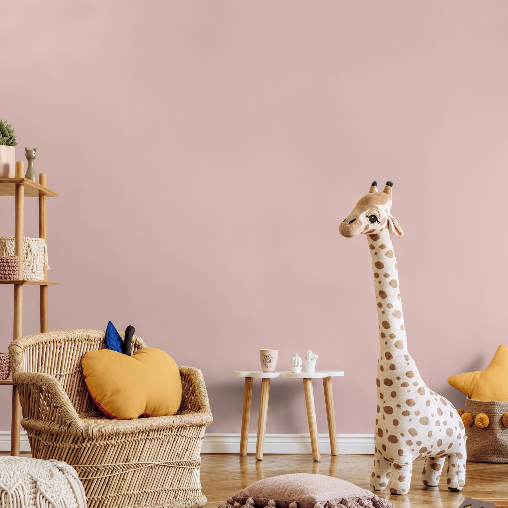 Pale Rose Wallpaper / Solid Color Peel and Stick for a Modern Minimalist Accent Wall in Dusty Pink - E211