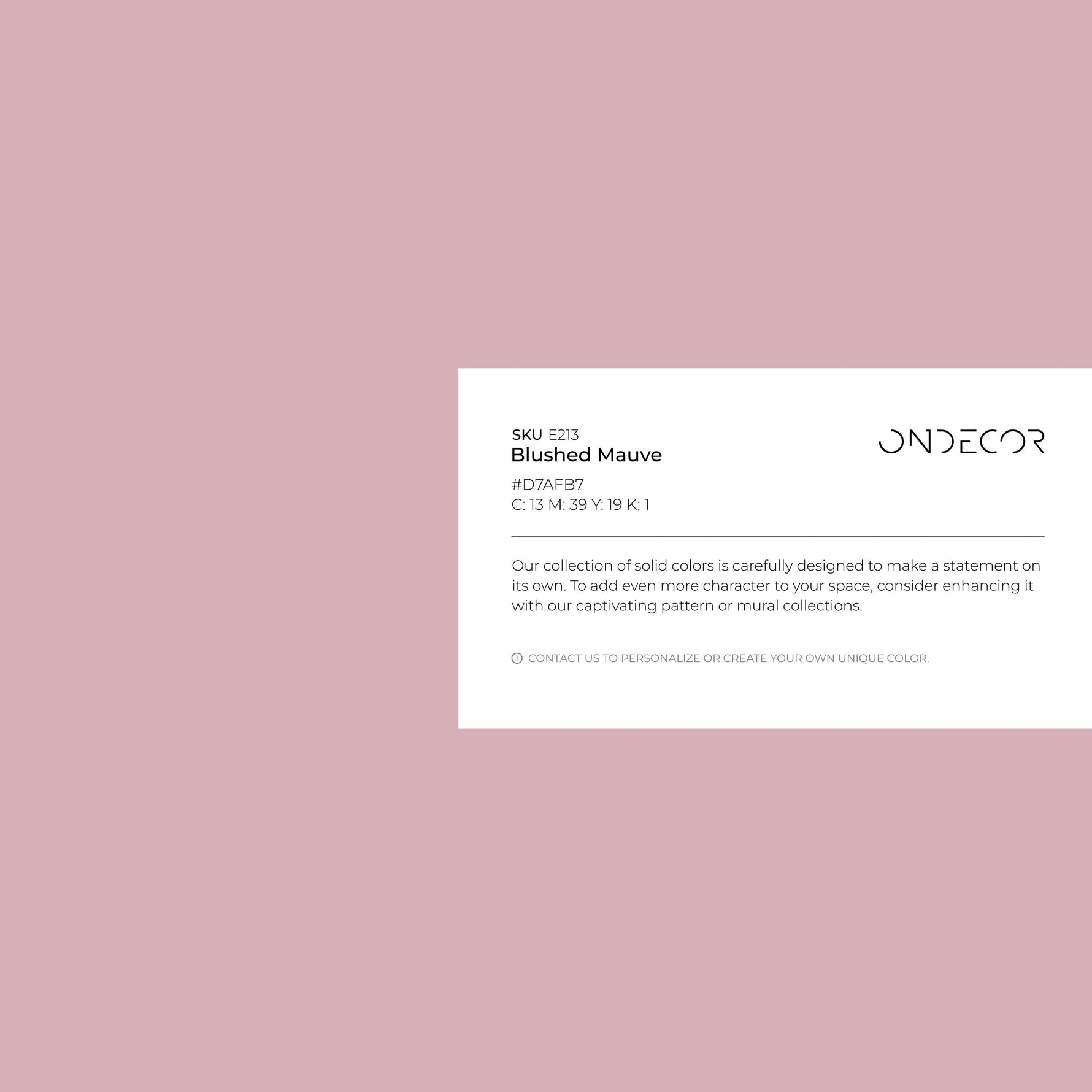 Blushed Mauve Wallpaper, Removable Solid Color Wall Mural in a Soft Dusty Rose and Vintage Pink Hue - E213