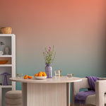 Ombre Wallpaper with a Vertical Fade in Terracotta and Teal - E241