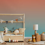 Ombre Wallpaper with a Vertical Fade in Terracotta and Teal - E241