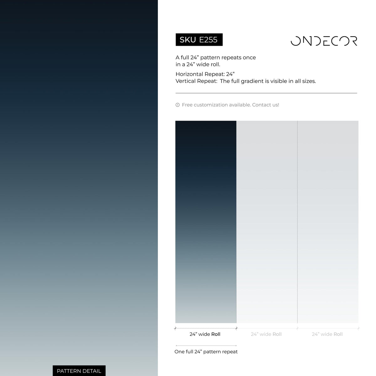 Ombre Wallpaper with a Dark Blue to Gray Gradient - E255