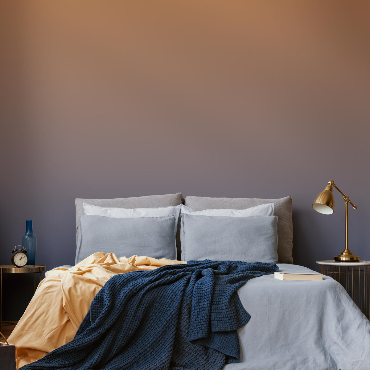 Ombre Wallpaper with a Sunset Gradient in Orange, Purple, and Blue - E240