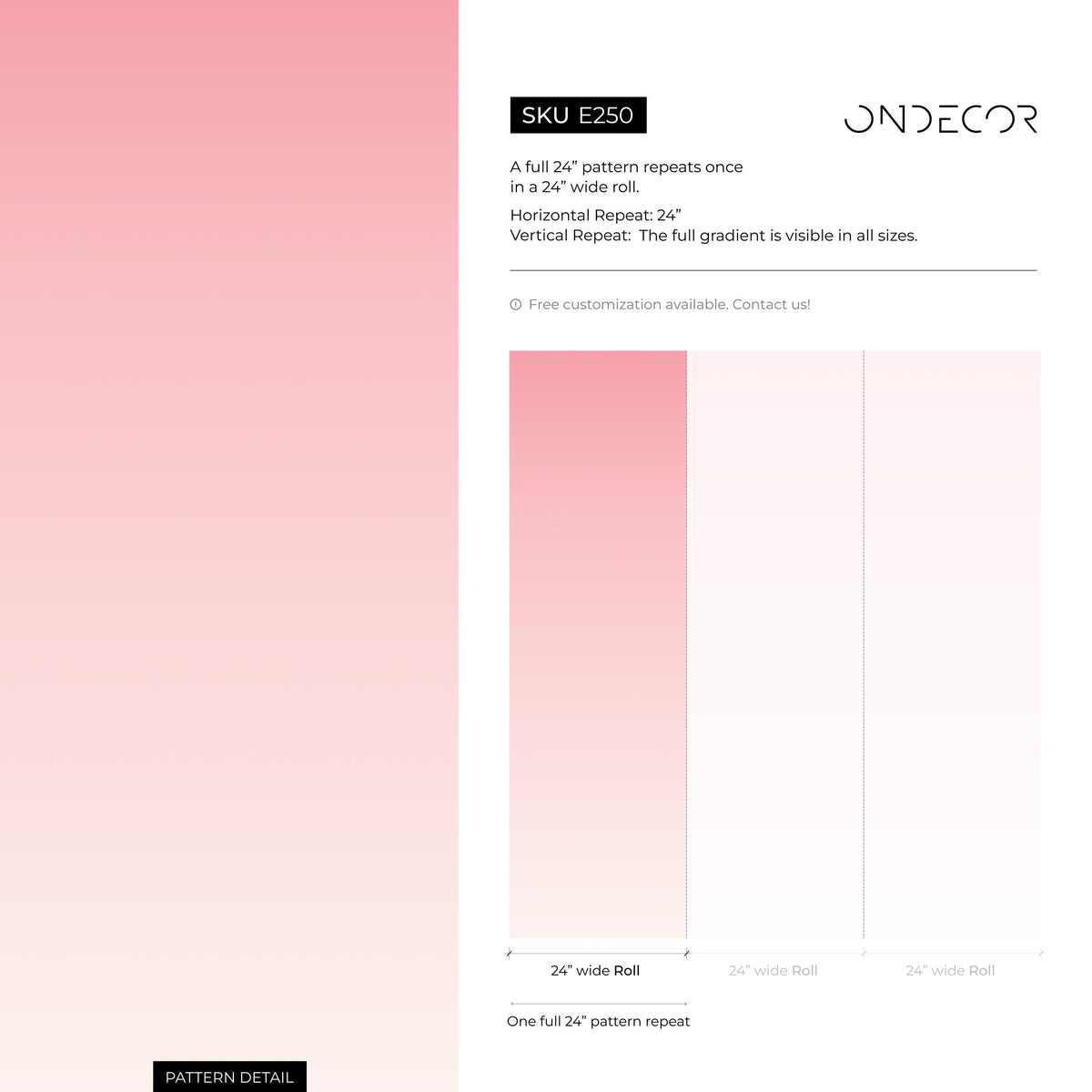 Ombre Wallpaper Featuring a Smooth Gradient in Pink - E250