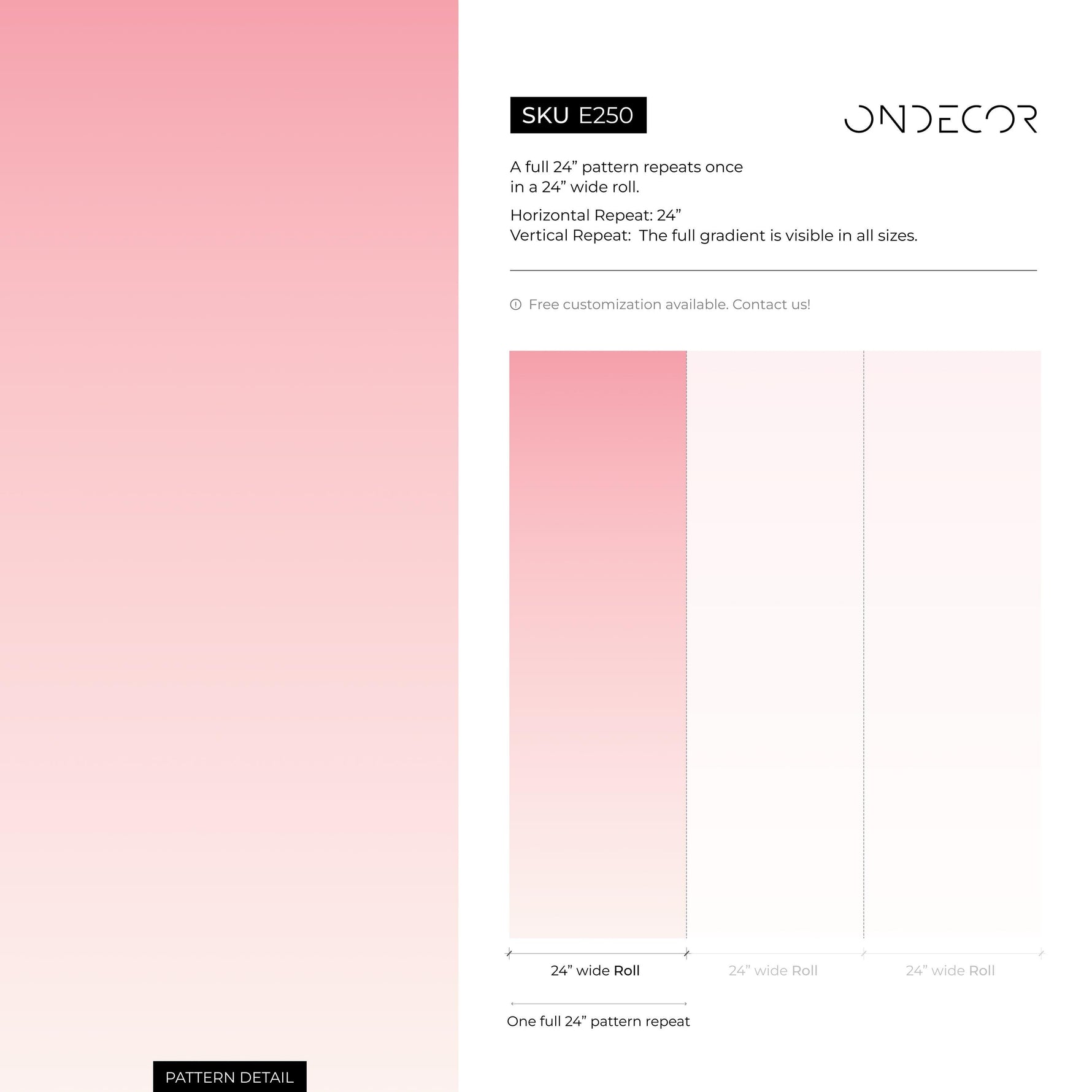 Ombre Wallpaper Featuring a Smooth Gradient in Pink - E250