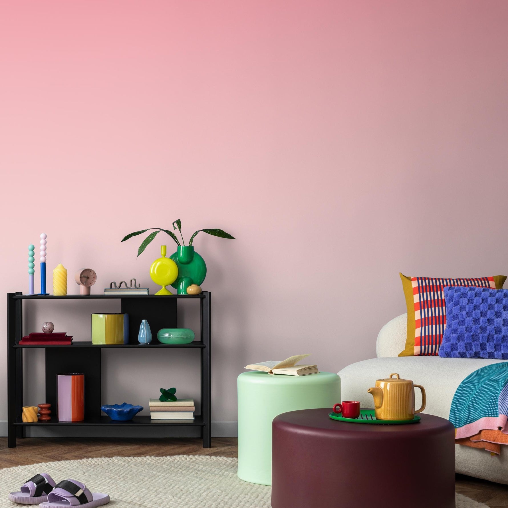 Ombre Wallpaper Featuring a Smooth Gradient in Pink - E250