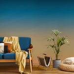 Ombre Wallpaper with a Sunset Gradient in Teal and Tan - E257