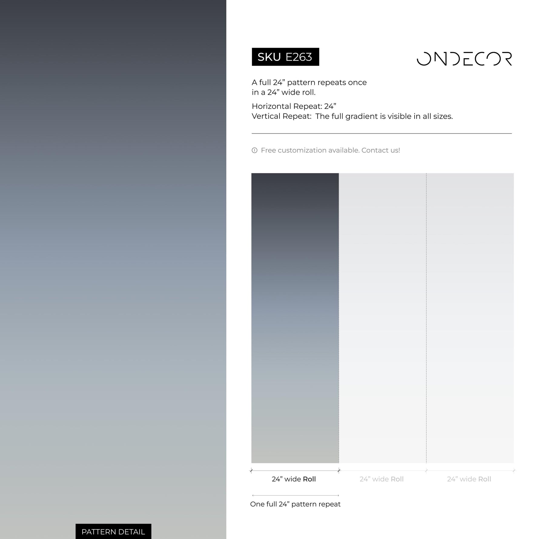 Ombre Wallpaper with a Subtle Gradient in Dark Gray and Blue - E263