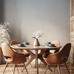 Abstract Wallpaper with Wavy Mid Century Shapes in Turquoise and Blue - E260