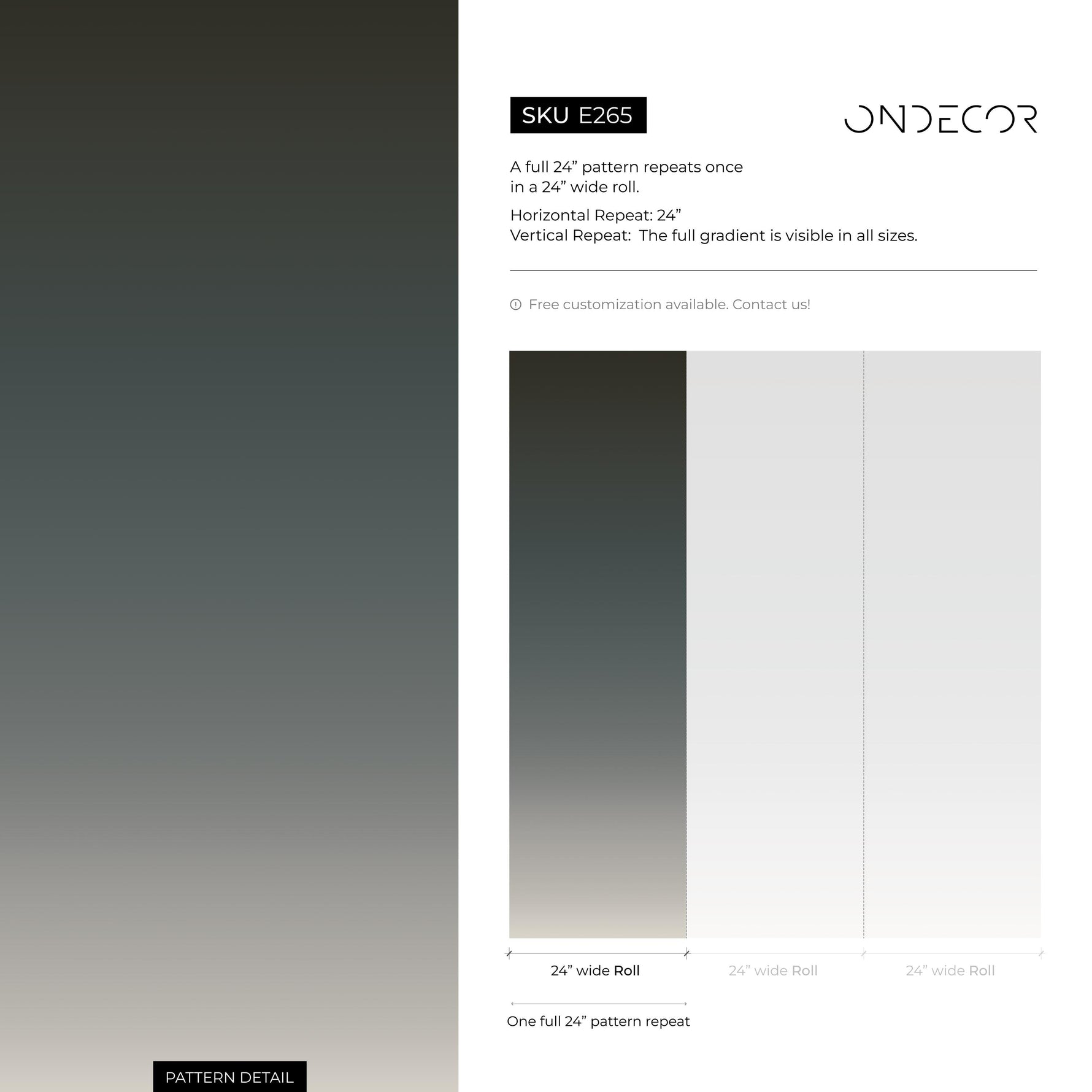 Ombre Wallpaper with a Dark to Light Fade in Charcoal and Gray - E265