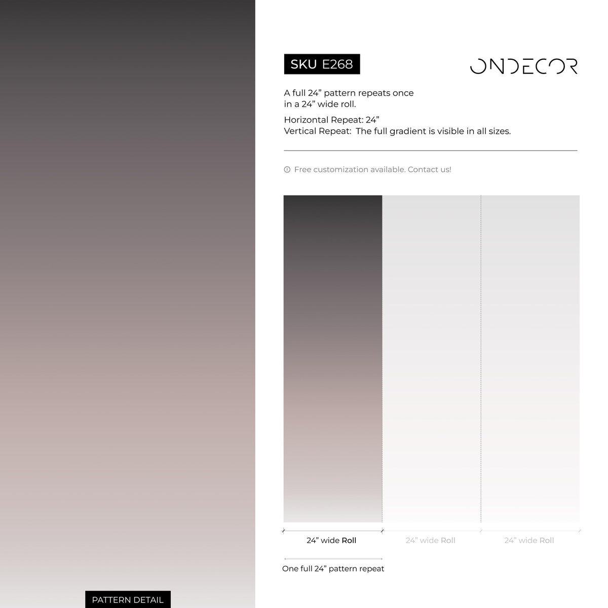 Ombre Wallpaper with a Subtle Gradient in Brown and Taupe - E268