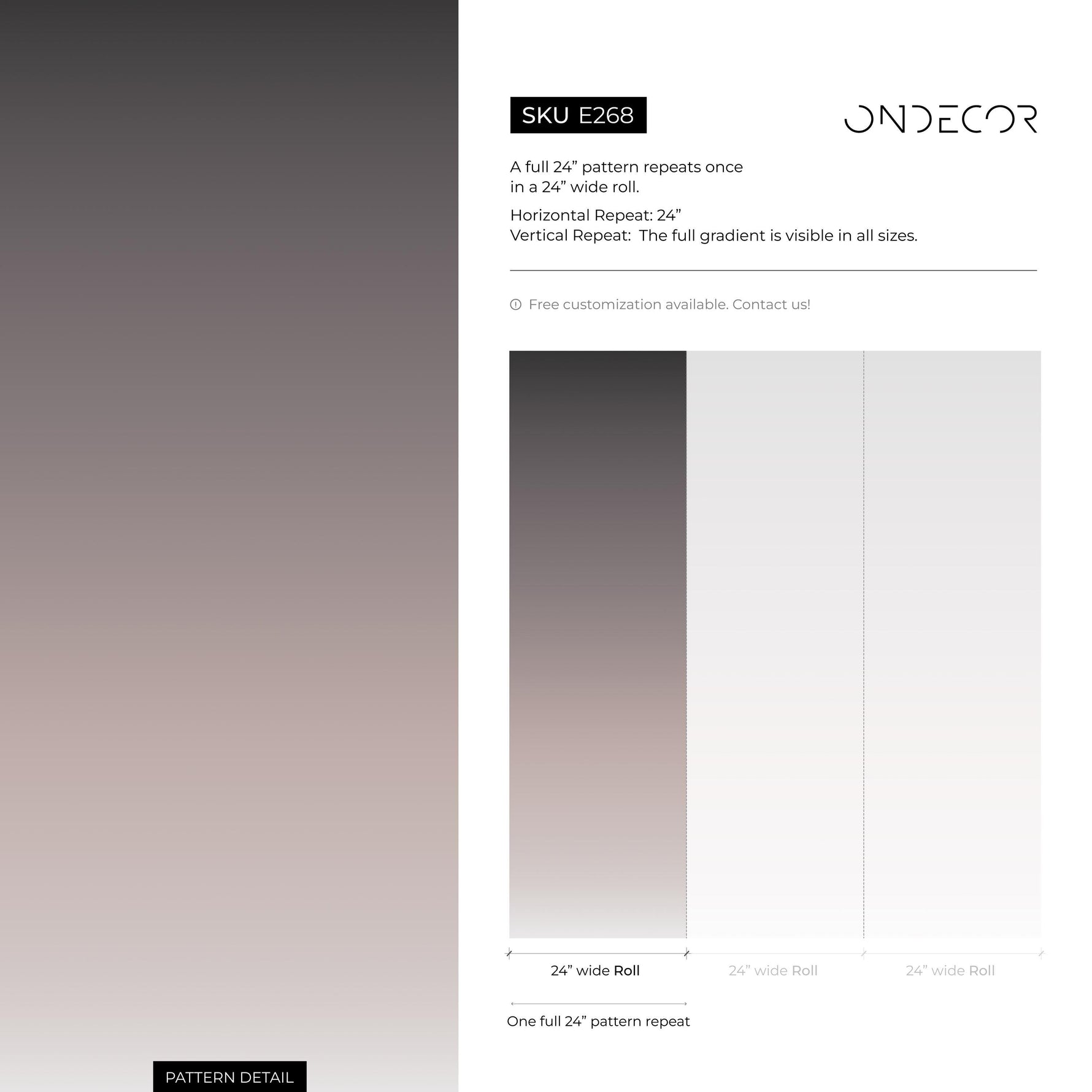 Ombre Wallpaper with a Subtle Gradient in Brown and Taupe - E268