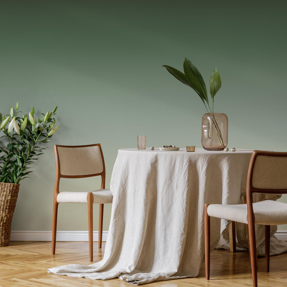 Ombre Wallpaper with a Calming Sage Green Gradient - E272