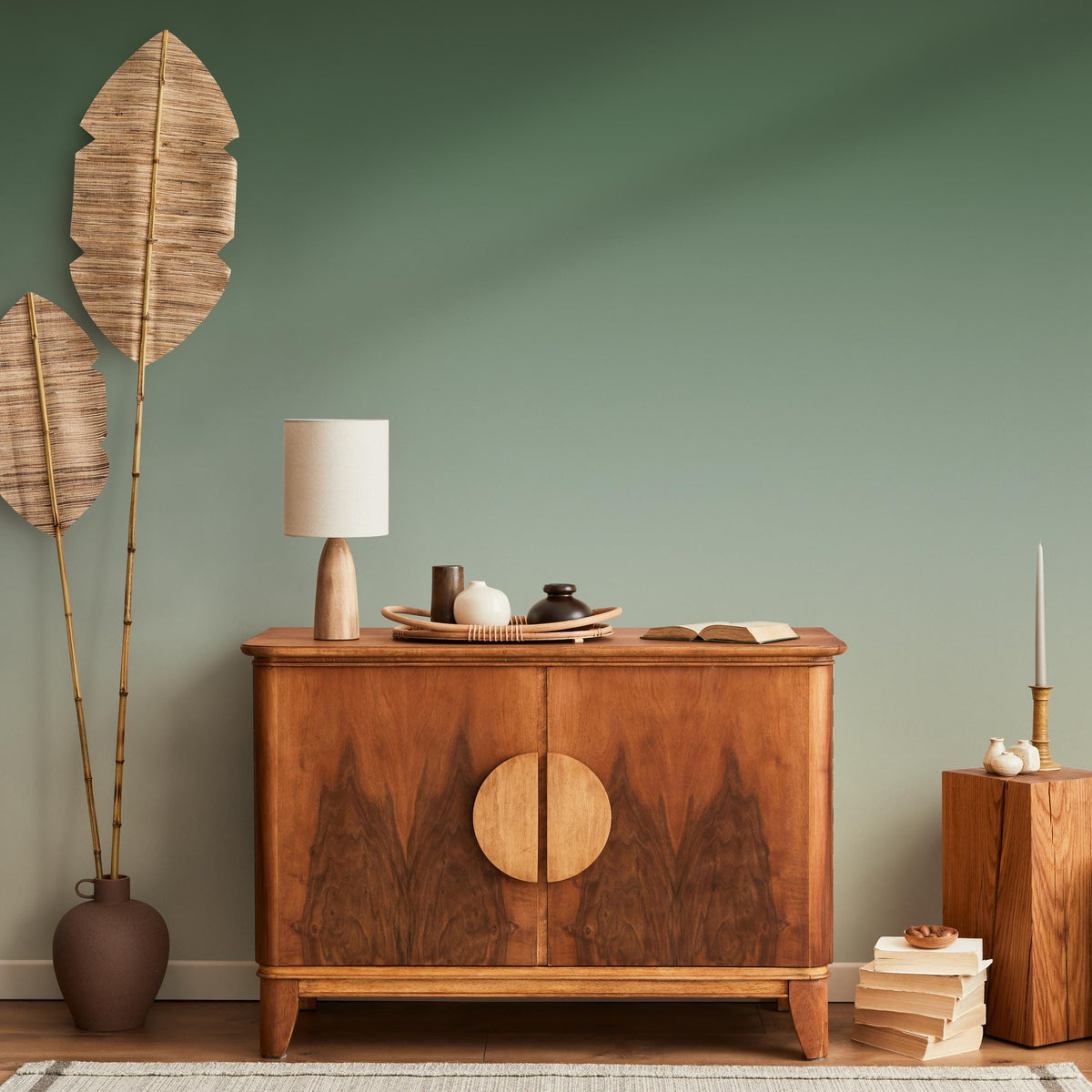 Ombre Wallpaper with a Calming Sage Green Gradient - E272