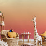 Ombre Wallpaper Featuring a Sunset Gradient in Terracotta, Orange, and Beige - E276