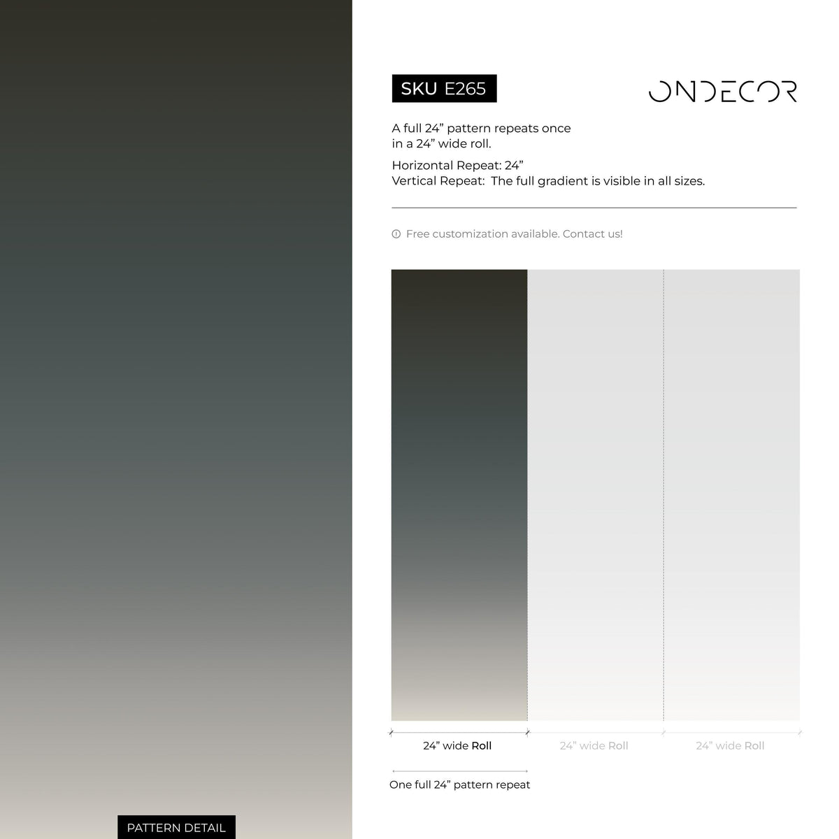 Ombre Wallpaper with a Dark to Light Gradient in Charcoal and Gray - E265