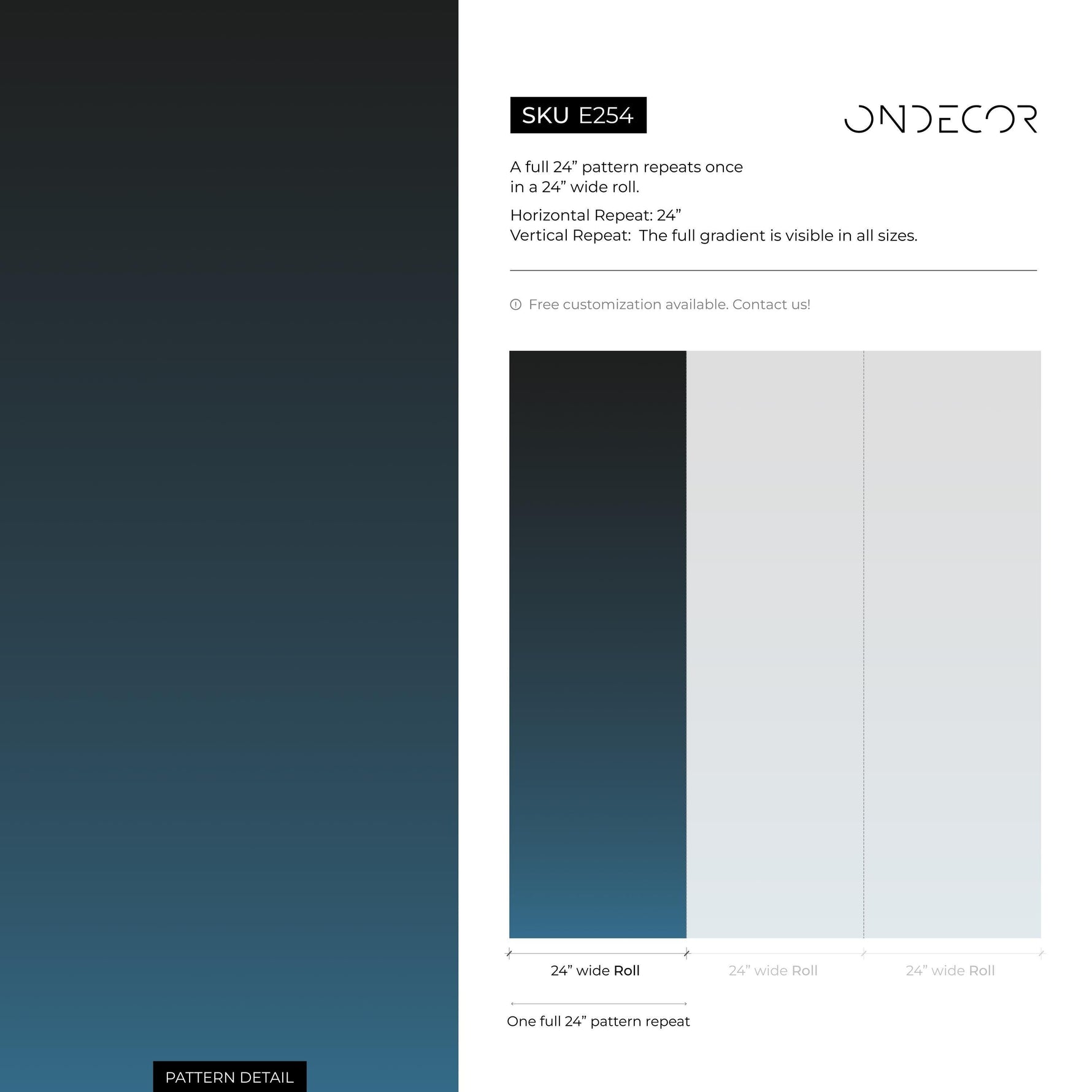 Ombre Wallpaper with a Moody Gradient in Dark Blue and Black - E254