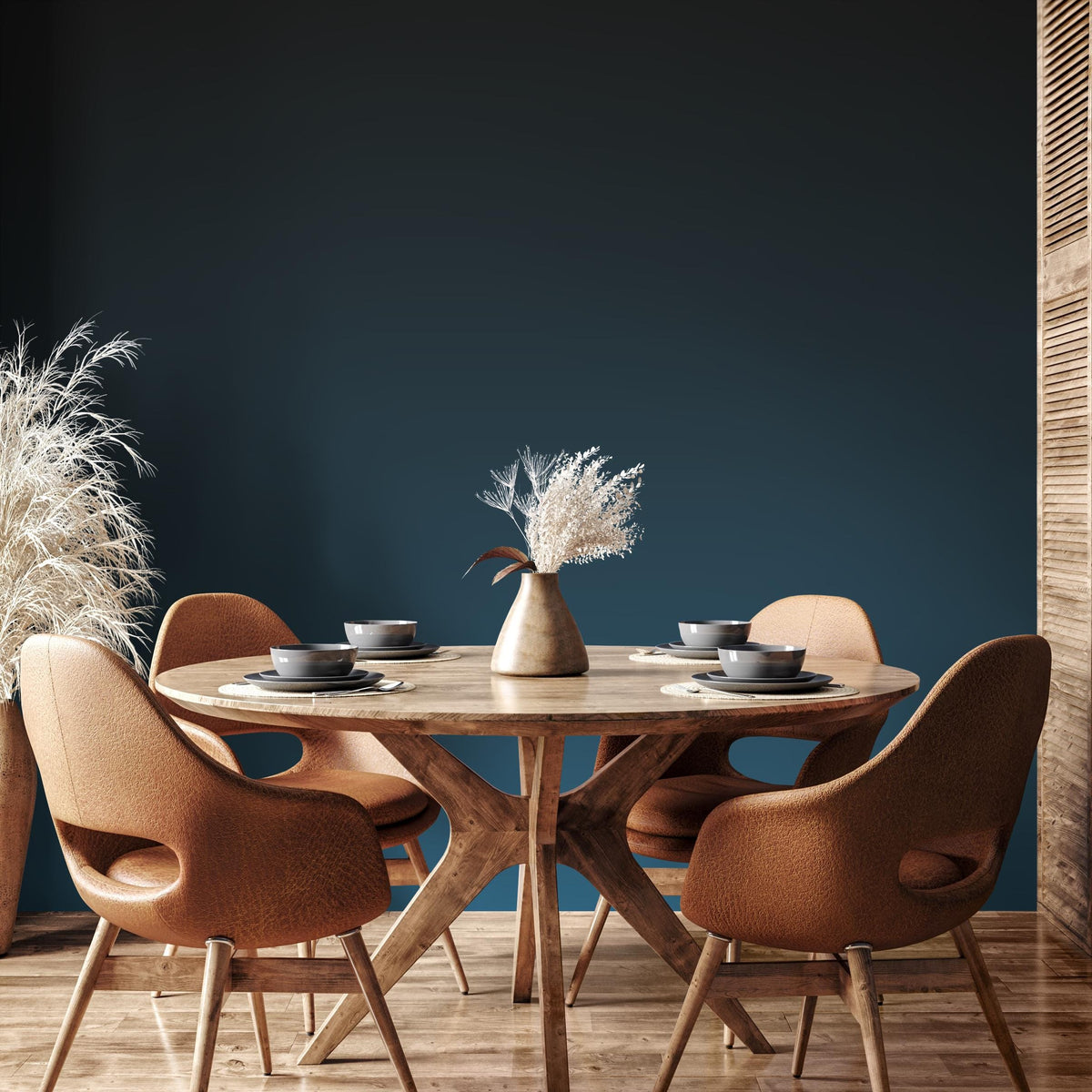 Ombre Wallpaper with a Moody Gradient in Dark Blue and Black - E254