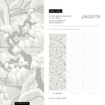 Landscape Wallpaper with a Serene Mountain and Willow Scene in Gray and Beige - E325