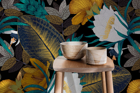 Wallpaper Peel and Stick Wallpaper Removable Wallpaper Home Decor Wall Art Wall Decor Room Decor / Tropical Jungle Leaves Wallpaper - A821