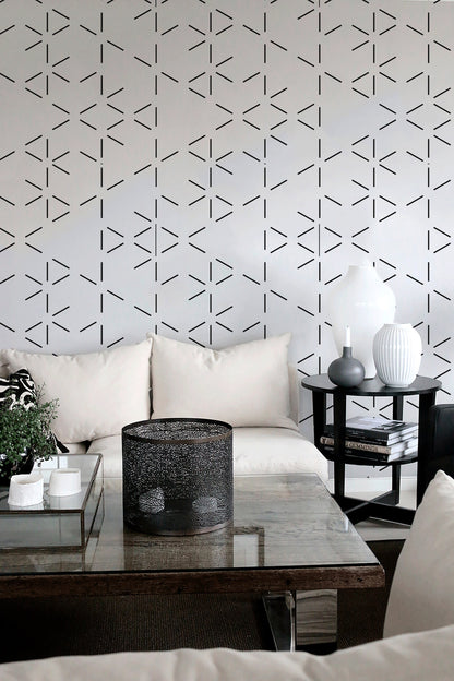 Removable Wallpaper Peel and Stick Wallpaper Wall Paper Wall Mural - Black and White Minimal Wallpaper - B154