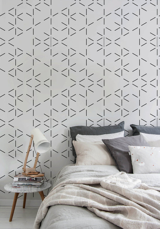 Removable Wallpaper Peel and Stick Wallpaper Wall Paper Wall Mural - Black and White Minimal Wallpaper - B154