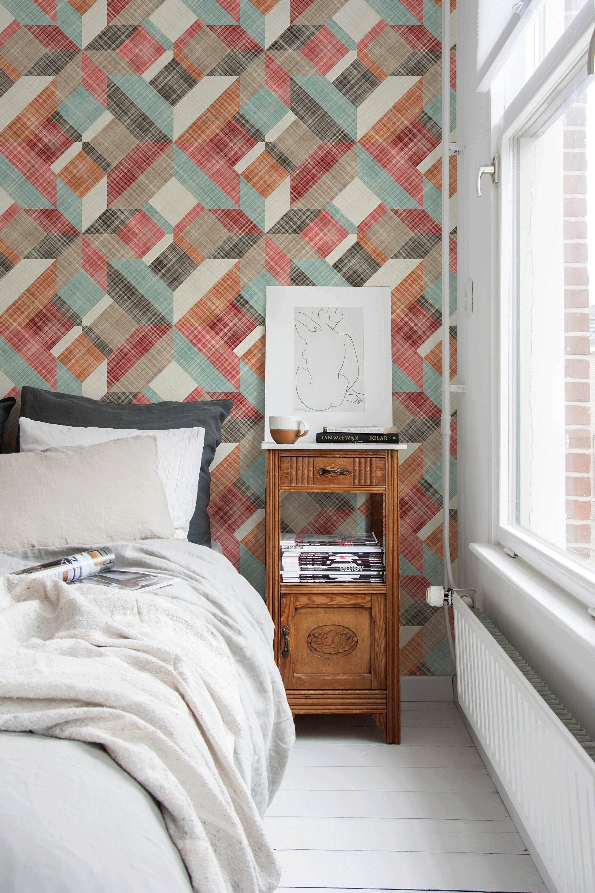 Removable Wallpaper Wallpaper Colorful Geometric Wallpaper Peel and Stick Wallpaper Wall Paper - B259