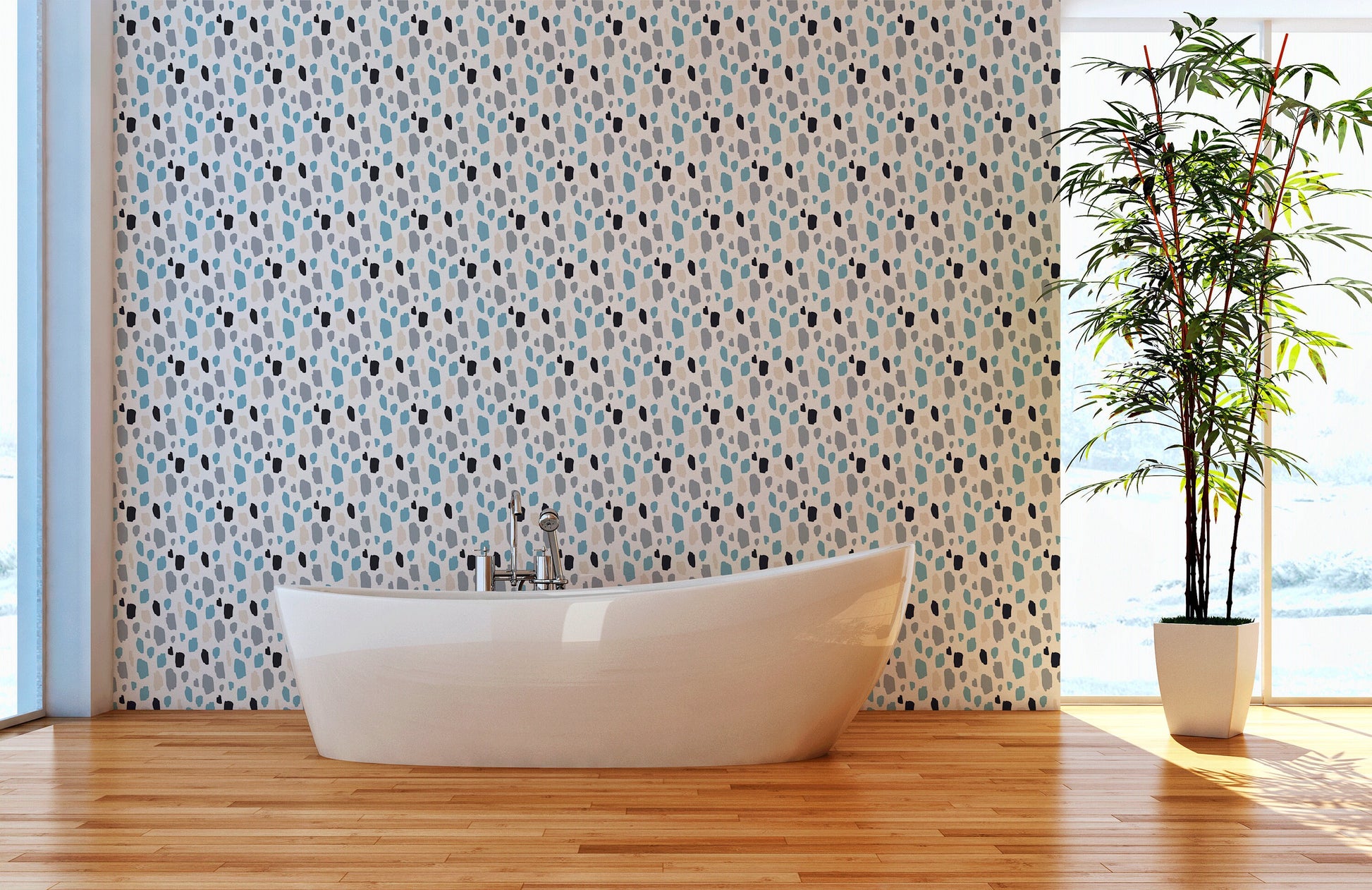 Removable Wallpaper Wallpaper Wallpaper Peel and Stick Wallpaper Wall Paper Blue Spots - B282