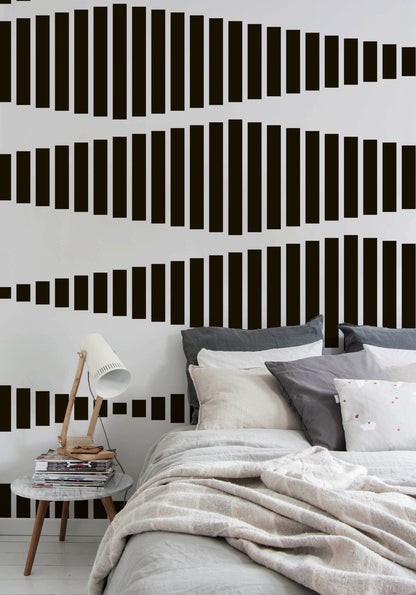 Black and White Geometric Removable Wallpaper Wallpaper Peel and Stick Wallpaper Wall Paper - B339