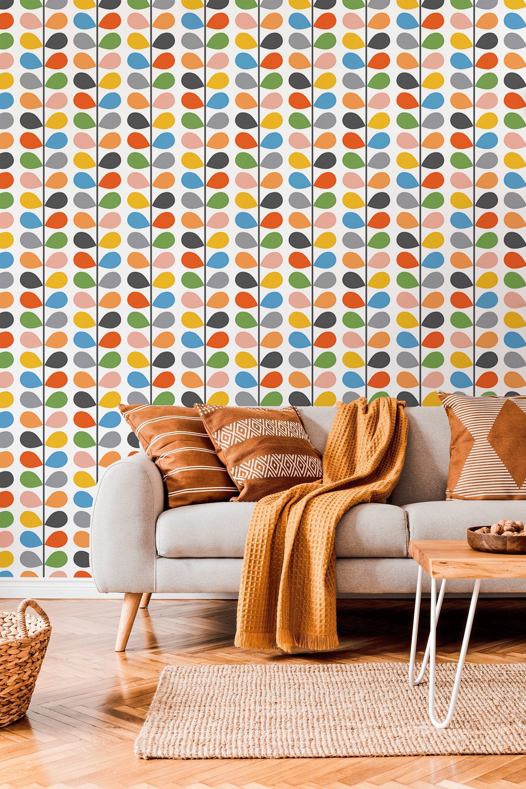 Orange Retro Geometric Wallpaper  The Wallberry