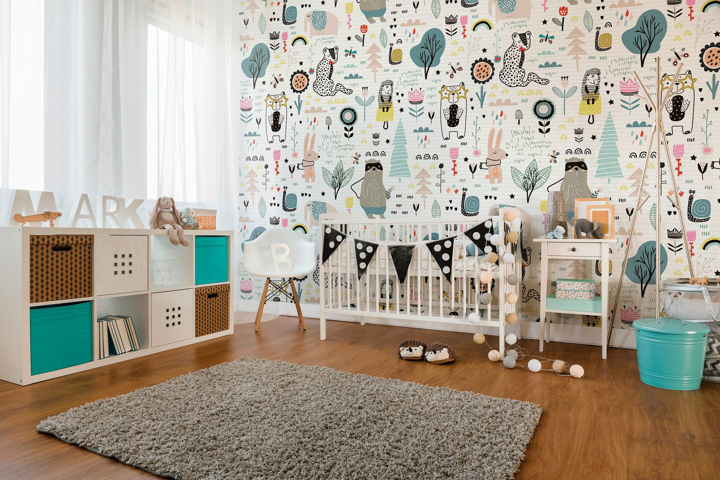 Removable Wallpaper, Scandinavian Wallpaper, Temporary Wallpaper, Kids Wallpaper, Peel and Stick Wallpaper, Wall Paper, Boho - B331