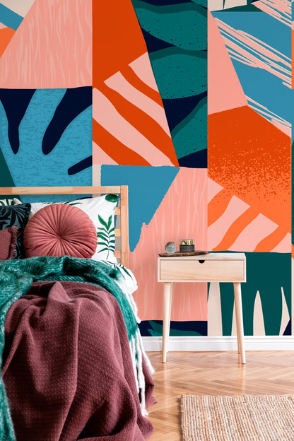 Abstract Colorful Mural Wallpaper Removable Wallpaper Peel and Stick Wallpaper Wall Decor Home Decor Wall Art Printable Wall Art Room Decor Wall Prints- B736