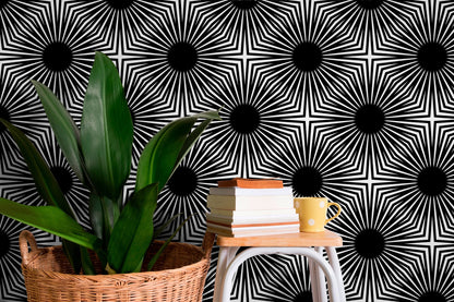 Minimalist Black Circles Removable Wallpaper Wall Decor Home Decor Wall Art Printable Wall Art Room Decor Wall Prints Wall Hanging - B887