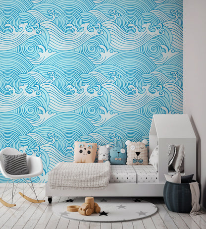 Minimalistic Waves Wallpaper Removable Wallpaper Wall Decor Home Decor Wall Art Printable Wall Art Room Decor Wall Prints Wall Hanging - B782