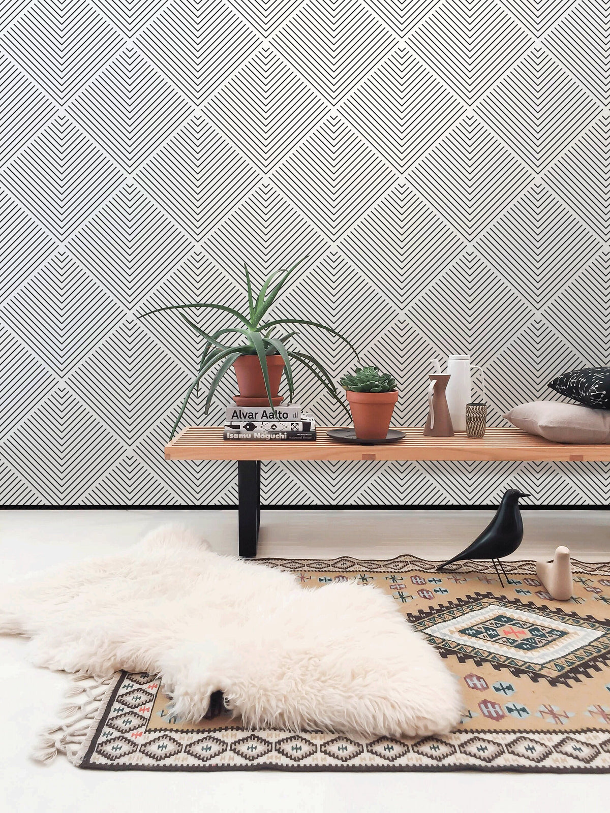 Black And White Scandinavian Wallpaper