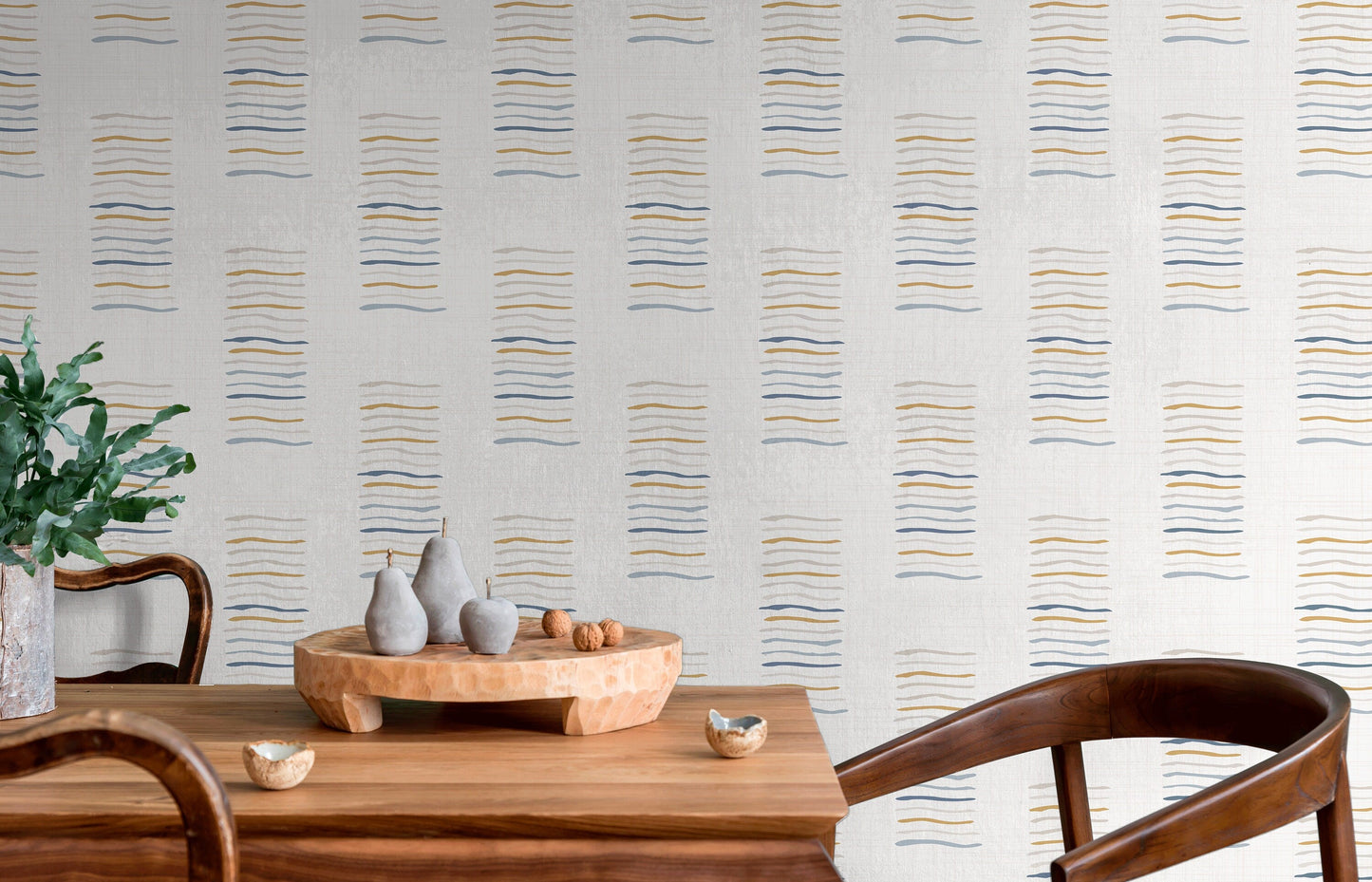 Cheerful Geometric Lines Removable Wallpaper Temporary Wallpaper Vintage Wallpaper Wall Paper - B993
