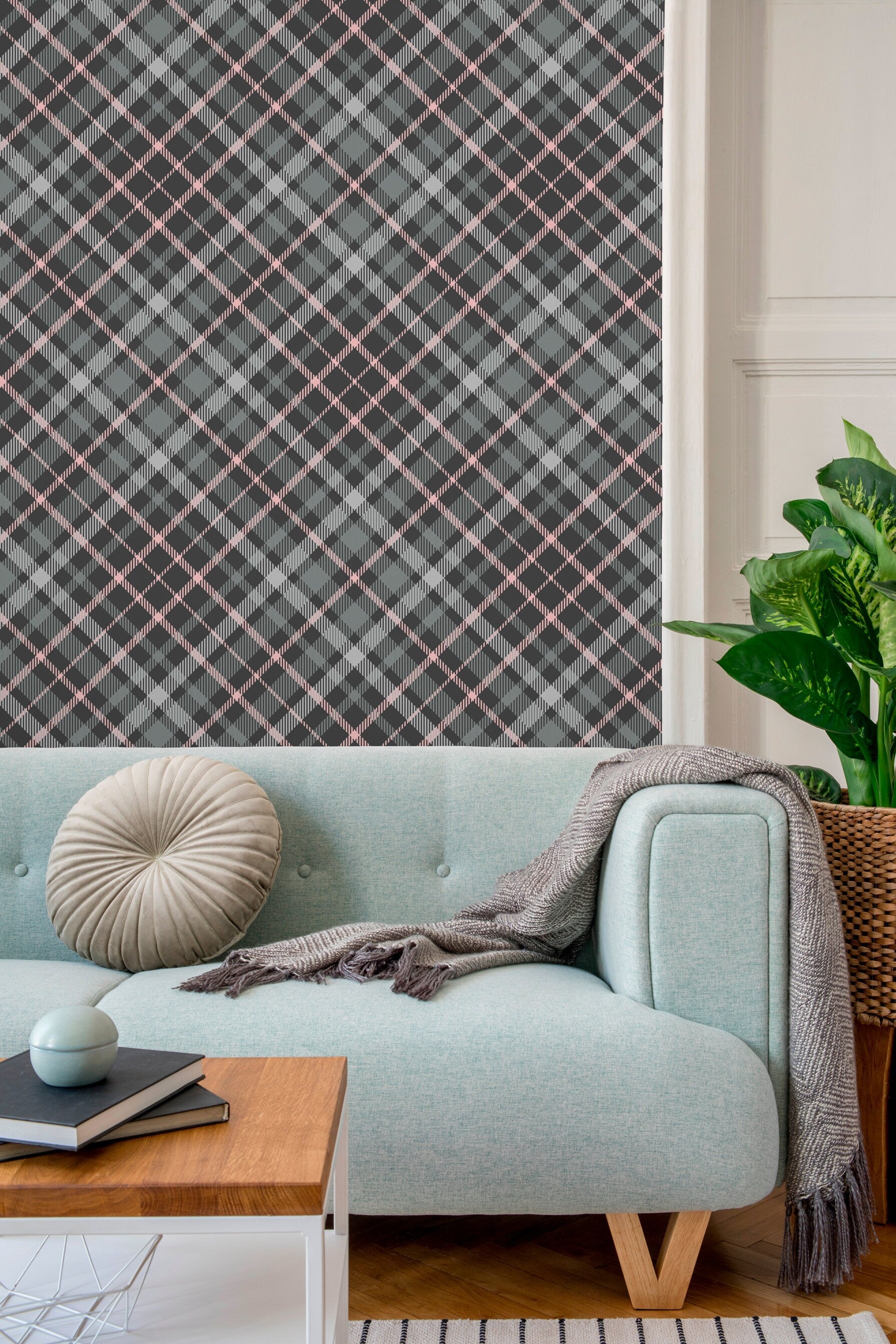 Geometric Elegance Argyle Wallpaper - C020