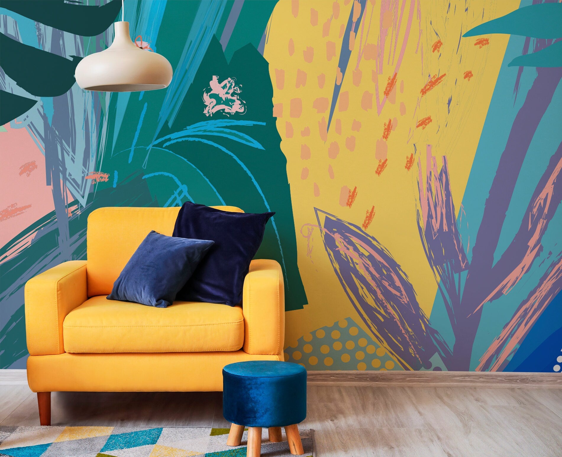 Removable Wallpaper Peel and Stick Wallpaper Wall Paper Wall Mural - Colorful Wallpaper - B167